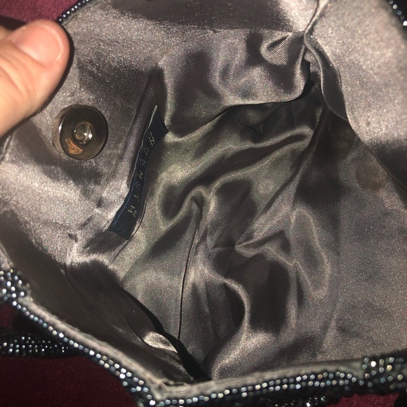 Hillard and Hanson Silver Beaded Mini Evening Bag - Picture 6 of 10